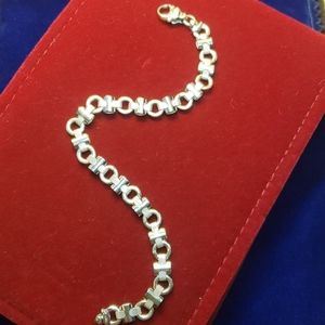 Vintage 14K White Gold Link Bracelet